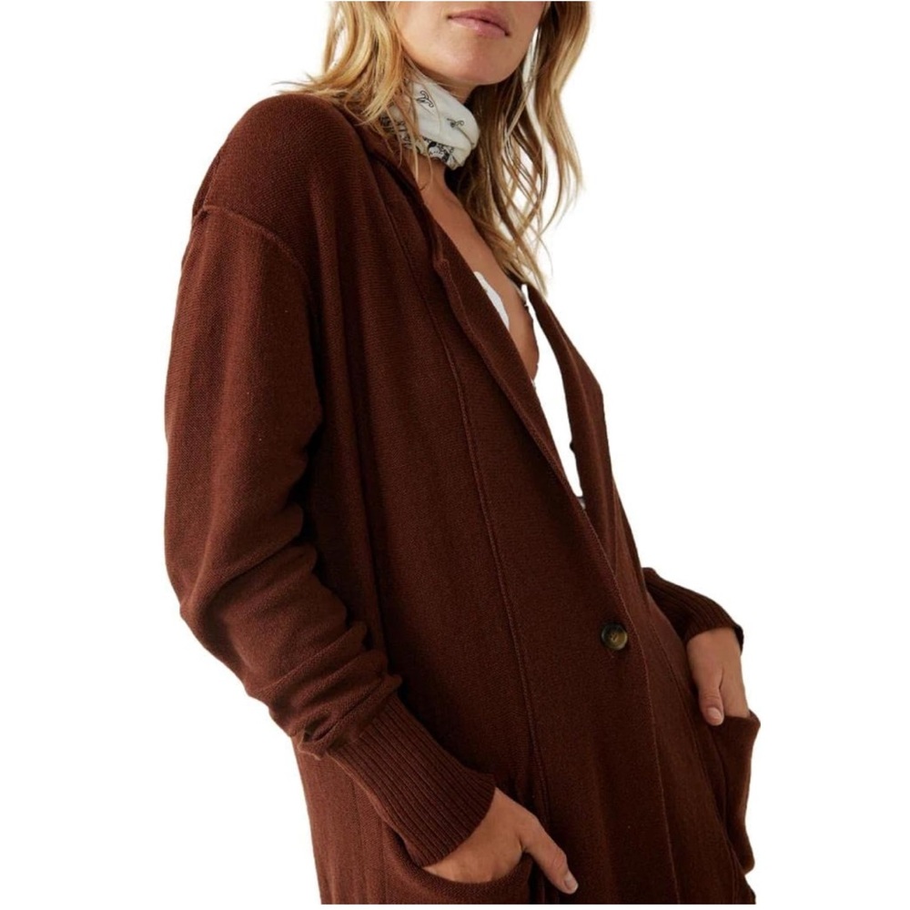 Free People Oversized Desert Blazer Chestnut NWT cardigan style - Picture 5 of 14